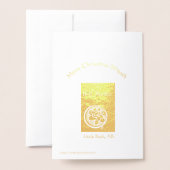 Dorée Gold Foil Joyeux Noël Wreath carte de voeux (Derrière avec enveloppe)