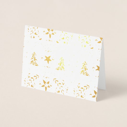 Dorée Gold Foil Plutôt Festive Bonne Carte de Noël (Devant)