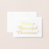 Dorée Gold Foil "Quel beau Noël !" Carte (Devant avec enveloppe)