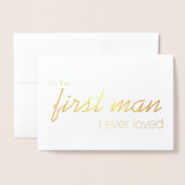 Dorée Gold Foil Script moderne carte de jour de mariage  (Devant avec enveloppe)