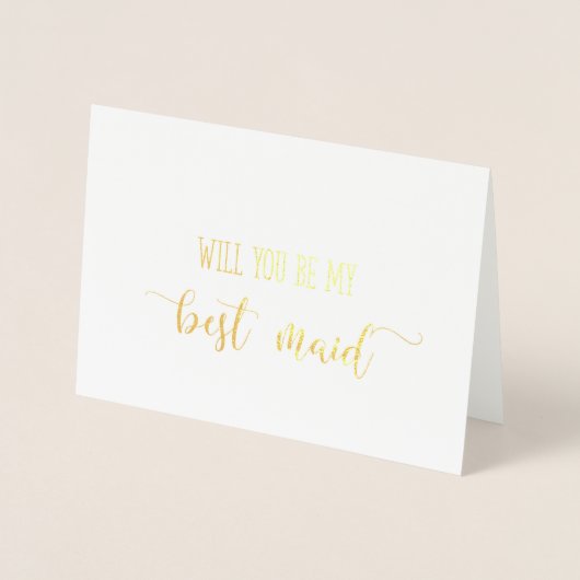 Dorée Gold Serez-Vous Ma Meilleure Carte De Demande De M (Devant)