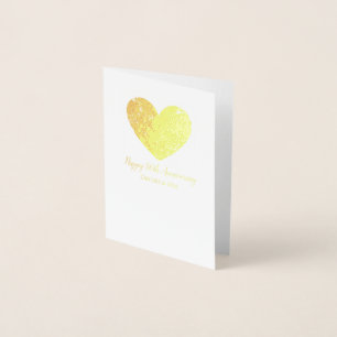 Dorée Golden 50th Mariage Anniversaire carte avec coeur
