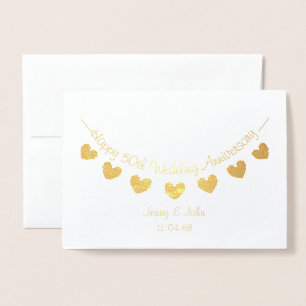 Dorée Golden 50th Mariage Anniversaire carte de battemen
