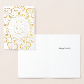 Dorée Happy Diwali Grand Mandala - Carte Foil (Affichage)