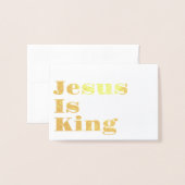 Dorée Jésus est roi - Carte Foil (Devant avec enveloppe)