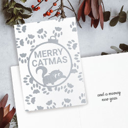 Dorée Jolie carte de Noël en aluminium pour chat avec Jo