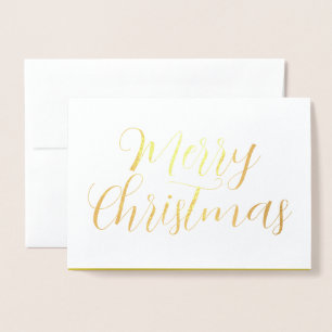Dorée Joyeuse carte de Noël, Calligraphie moderne carte