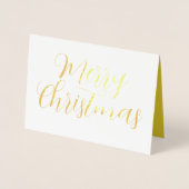 Dorée Joyeuse carte de Noël, Calligraphie moderne carte  (Devant)