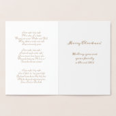 Dorée Joyeuse carte Foil de la nativité de Noël (Intérieur)