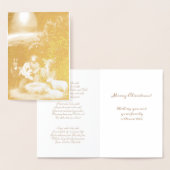 Dorée Joyeuse carte Foil de la nativité de Noël (Affichage)