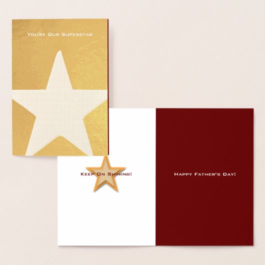 Dorée Joyeuse Fête des Pères Carte en Papier d'Aluminium (Affichage)