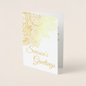 Dorée JOYEUSES FÊTES ! Carte de vacances personnalisée 2 (Devant)