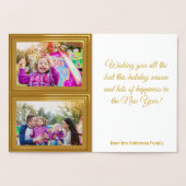Dorée JOYEUSES FÊTES ! Carte de vacances personnalisée 2 (Intérieur)