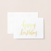 Dorée Joyeux Anniversaire, Carte en or Lettré (Devant avec enveloppe)