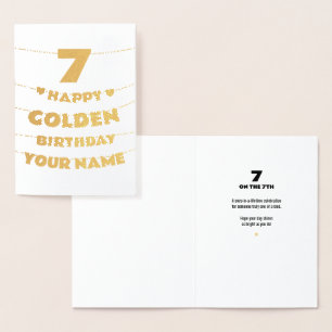 Dorée Joyeux anniversaire en or, carte en papier d'or po