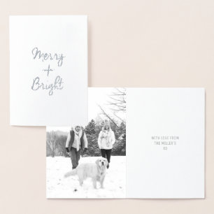 Dorée Joyeux + Carte de Noël brillante Véritable huile
