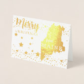 Dorée Joyeux Noël de la carte Foil Photo de Maine State (Devant)