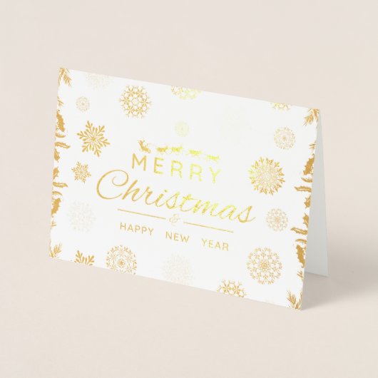 Dorée Joyeux Noël et Bonne année Carte (Devant)