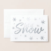 Dorée Laisser neiger Noël Carte Foil (Devant avec enveloppe)