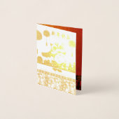 Dorée Lion Dance Chinoise Nouvel An Carte de voeux de lu (Devant)