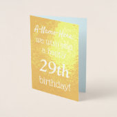 Dorée Loving Gold Foil Carte de voeux 29e anniversaire (Devant)