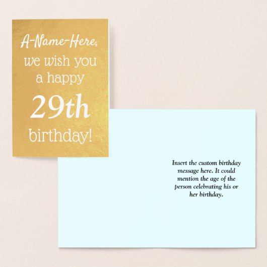 Dorée Loving Gold Foil Carte de voeux 29e anniversaire (Affichage)