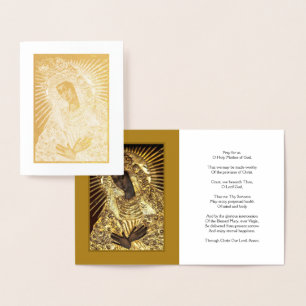 Dorée MADONNA NOIR en Golden Riza Oklad carte de rembour