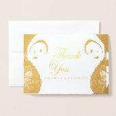 Dorée Marbre blanc moderne Carte de remerciements Abstra (Devant avec enveloppe)
