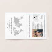 Dorée Mariage Destination Passport Carte du monde MEXICO (Intérieur)