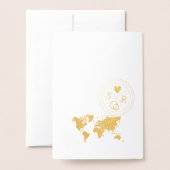 Dorée Mariage Destination Passport Carte du monde Mexiqu (Derrière avec enveloppe)