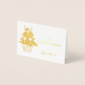 Dorée Mariage d'hiver Fête de Noël Arbre Carte Place (Devant)