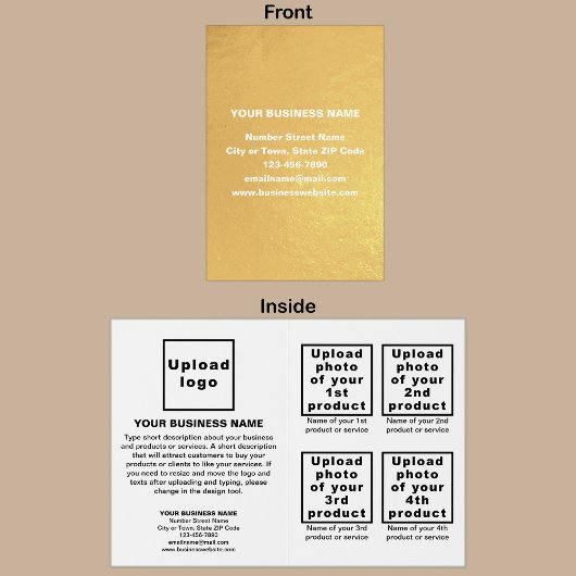 Dorée Marque blanche d'affaires sur carte Foil