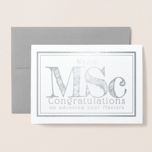 Dorée Master Science - carte de félicitations (Devant avec enveloppe)