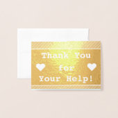 Dorée "Merci de votre aide !" Carte de vœux (Devant avec enveloppe)