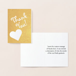 Dorée "Merci" personnalisé ! Carte