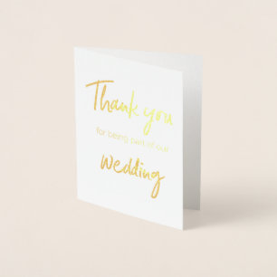 Dorée Merci pour faire partie de notre carte Mariage