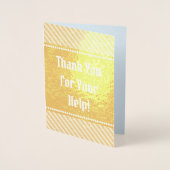 Dorée "Merci Pour Votre Aide !" Carte de voeux (Devant)