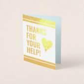 Dorée "MERCI POUR VOTRE AIDE !" Carte de vœux (Devant)