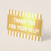 Dorée "MERCI POUR VOTRE AIDE !" Carte de voeux (Devant)