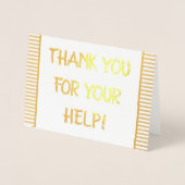 Dorée "MERCI POUR VOTRE AIDE !" Carte de voeux (Devant)