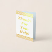 Dorée "Merci Pour Votre Aide !" Carte de vœux (Devant)