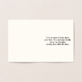 Dorée "Mes Pensées Sont Avec Vous..." Carte (Intérieur)