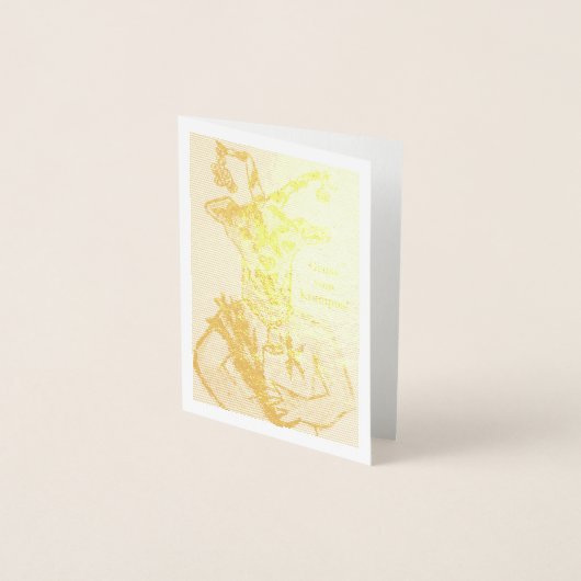 Dorée Mini carte de Noël Krampus Gold Foil (Devant)