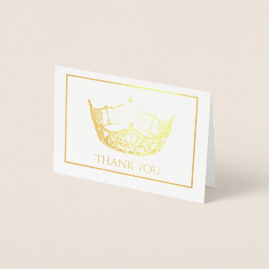 Dorée Mini carte de note Miss America Style Foil Crown (Devant)