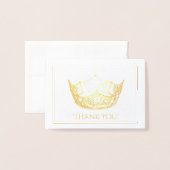 Dorée Mini carte de note Miss America Style Foil Crown (Devant avec enveloppe)