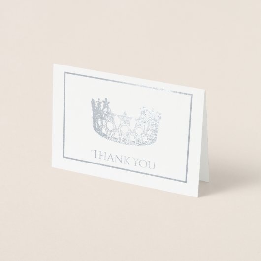 Dorée Mini carte de note Silver Foil Crown (Devant)