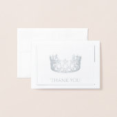 Dorée Mini carte de note Silver Foil Crown (Devant avec enveloppe)