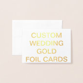 Dorée Mini carte Gold personnalisée de mariage (Devant avec enveloppe)