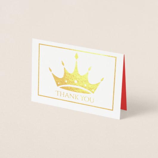 Dorée Mini carte Merci Gold Foil Crown (Devant)