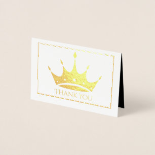 Dorée Mini carte Merci Gold Foil Crown